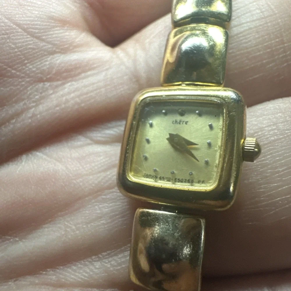 Working Vtg Chere Citizen Gold Tone Square 14mm Women's‎ Watch Quartz Fit 6.25